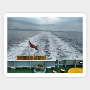 Heading away from Ardrossan en route to the Isle of Arran, Scotland Sticker